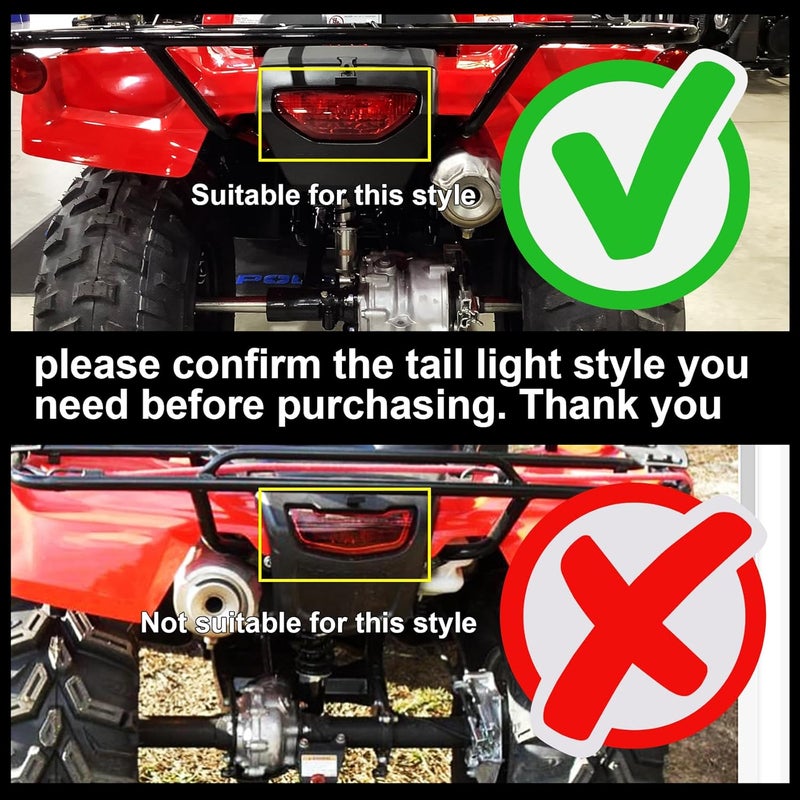 Cavauu ATV Motorcycle LED Tail Light Waterproof for Honda TRX LED Brake Lamp Replaces# 33700-HN1-A71 Compatible with Honda TRX 250 300 400EX Rancher 420 TRX400X 500 700 (1 PCS) (Red) - Image 2